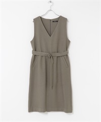 UR TECH 附腰帶背心洋裝(摩卡色-38-MOCHA)