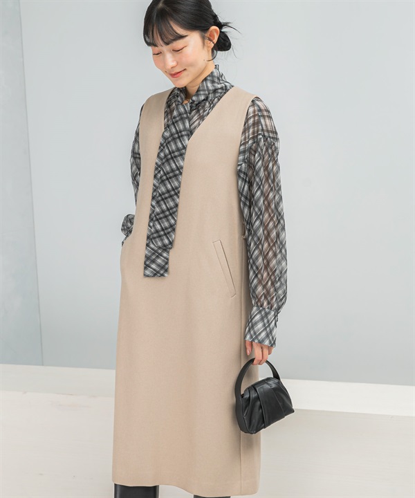 UR TECH 附腰帶背心洋裝