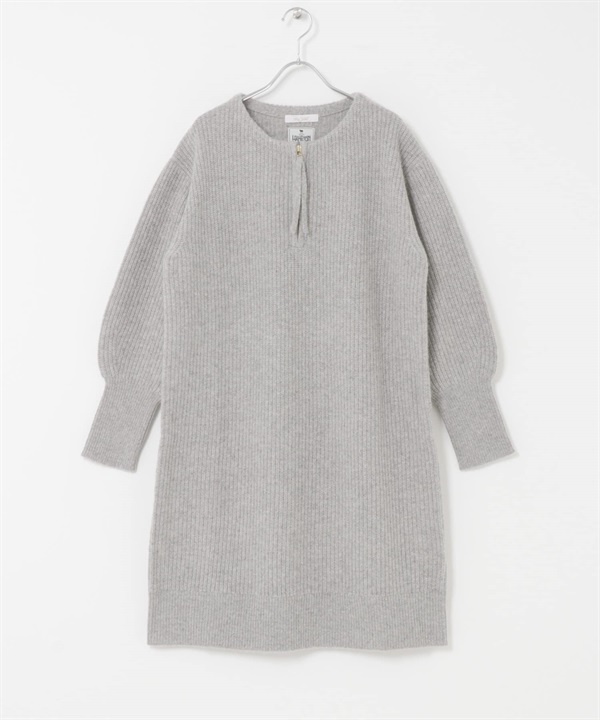 F by ROSSO 漢密爾頓羊毛半拉鍊迷你洋裝(灰色-FREE-GRAY)