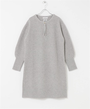 F by ROSSO 漢密爾頓羊毛半拉鍊迷你洋裝(灰色-FREE-GRAY)