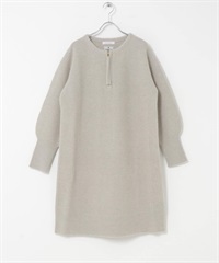F by ROSSO 漢密爾頓羊毛半拉鍊迷你洋裝(灰膚色-FREE-其他膚色)