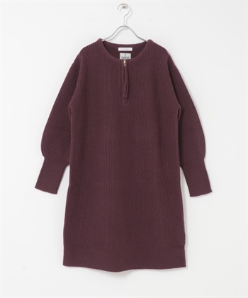 F by ROSSO 漢密爾頓羊毛半拉鍊迷你洋裝(櫻桃紅-FREE-其他紅色)