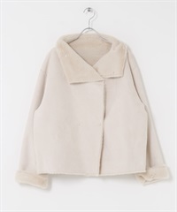 雙面穿絨毛夾克(象牙白-FREE-IVORY)