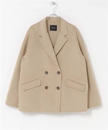 喀什米爾雙面呢短版大衣(淺膚色-FREE-L.BEIGE)