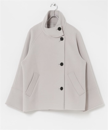 Super140起毛加工2WAY立領海軍大衣(灰膚色-FREE-其他白色)