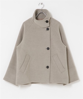 Super140起毛加工2WAY立領海軍大衣(摩卡色-FREE-MOCHA)