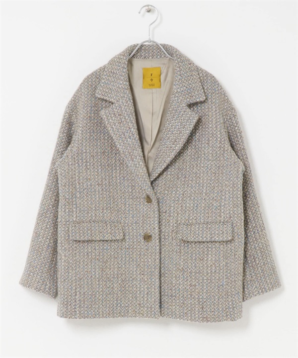 F by ROSSO / UR TECH 粗花呢西裝式大衣(膚色-FREE-BEIGE)