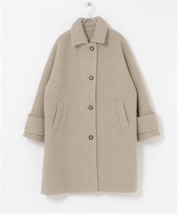 F by ROSSO / UR TECH 圈圈紗立領大衣(膚色-FREE-BEIGE)