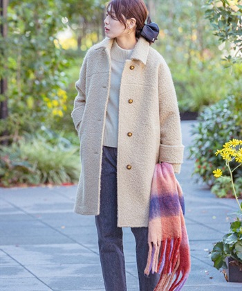 F by ROSSO / UR TECH 圈圈紗立領大衣