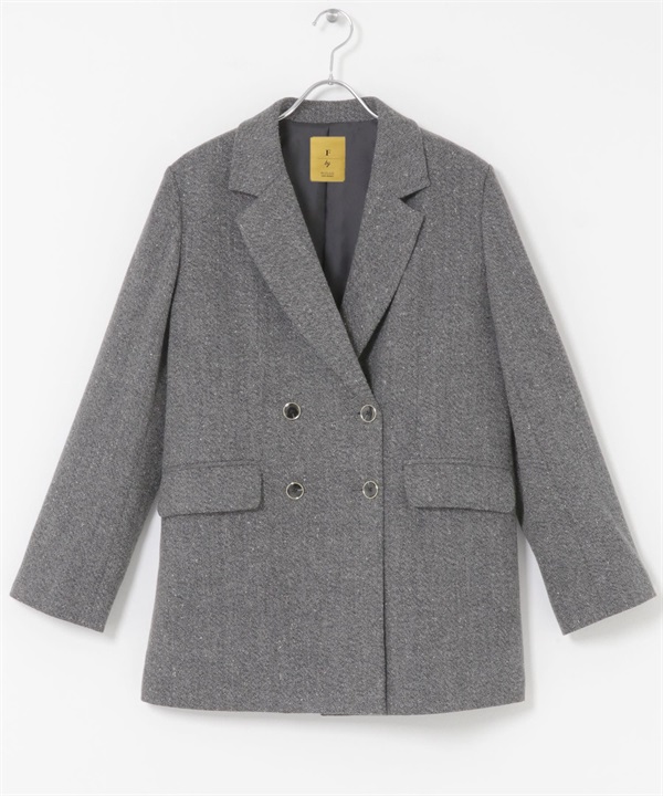 F by ROSSO 人字呢西裝外套(灰色-FREE-GRAY)