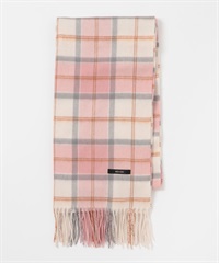 混喀什米爾格紋圍巾(粉紅色-FREE-PINK)