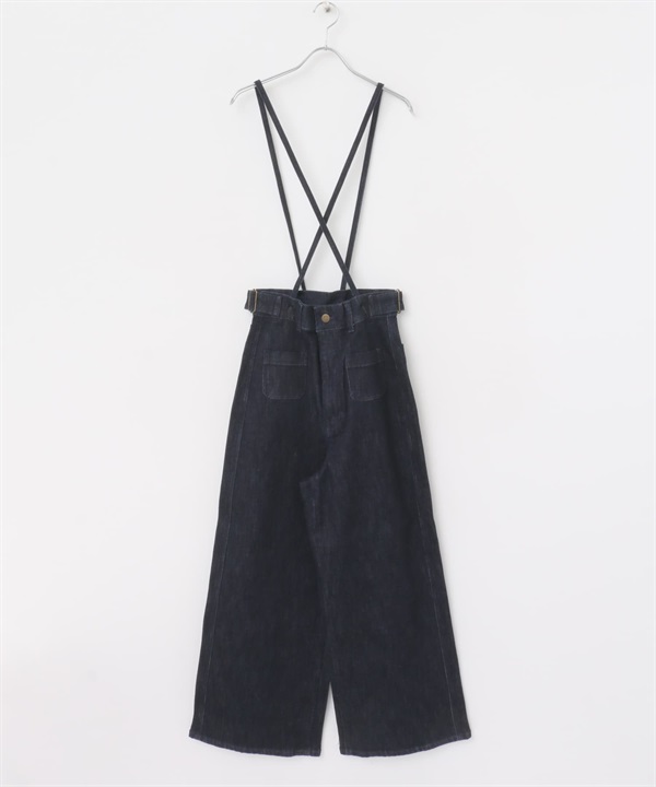 【別注】Lee × ROSSO 彈性牛仔吊帶褲(靛青色-XS-INDIGO BLUE)