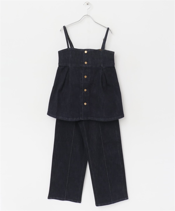 【別注】Lee × ROSSO 細肩帶長褲牛仔套裝(靛青色-S-INDIGO BLUE)