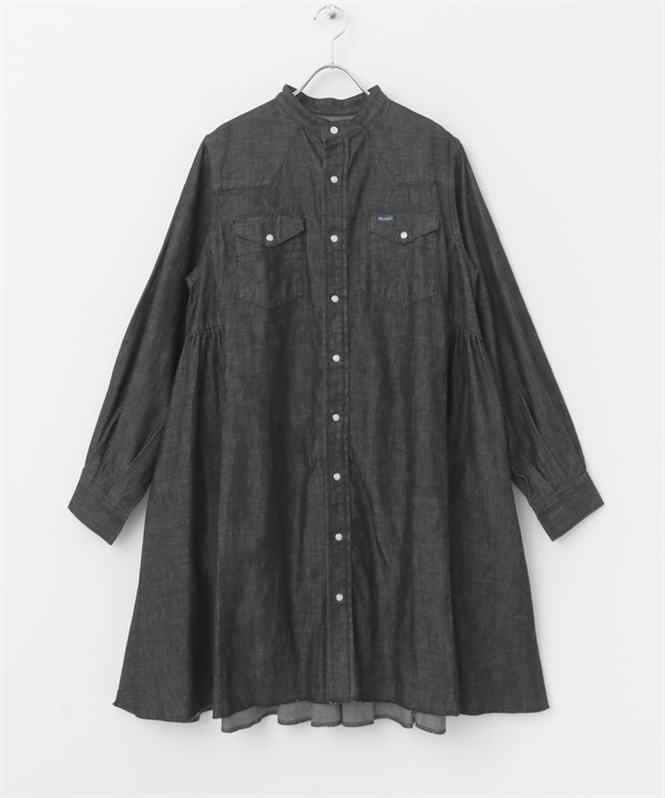 【別注】Wrangler × ROSSO 迷你牛仔洋裝(黑色-FREE-BLACK)