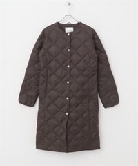 TAION 可收納圓領長版羽絨外套(可可色-M-DARK BROWN)