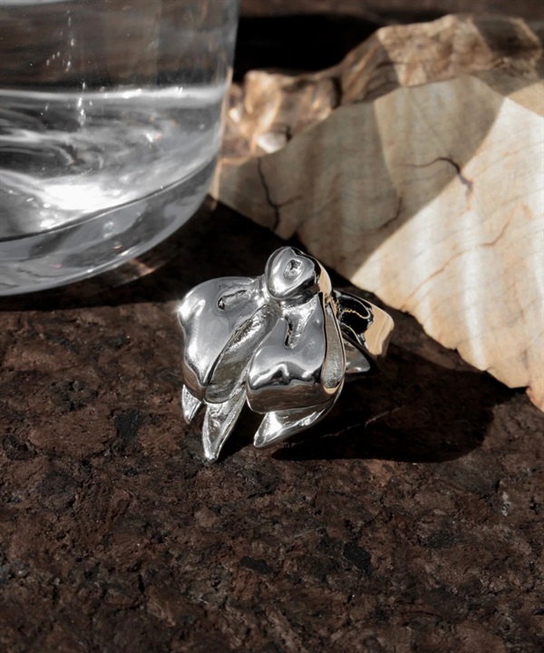 Soierie / Ribbon ring(銀色-約3號-SILVER)