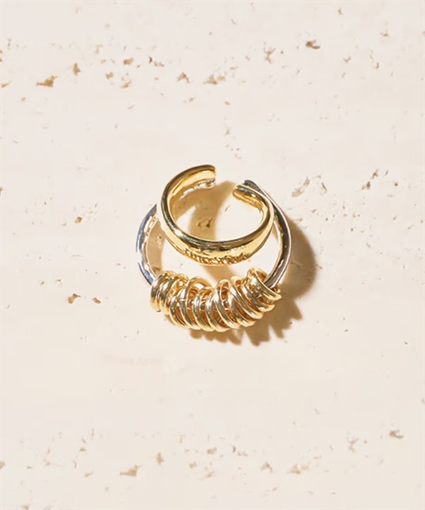 Soierie / Infinity coil cuff ring mix