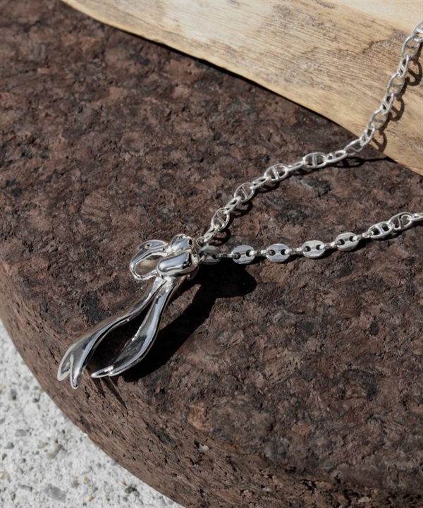 Soierie / Ribbon small necklace(銀色-one-SILVER)