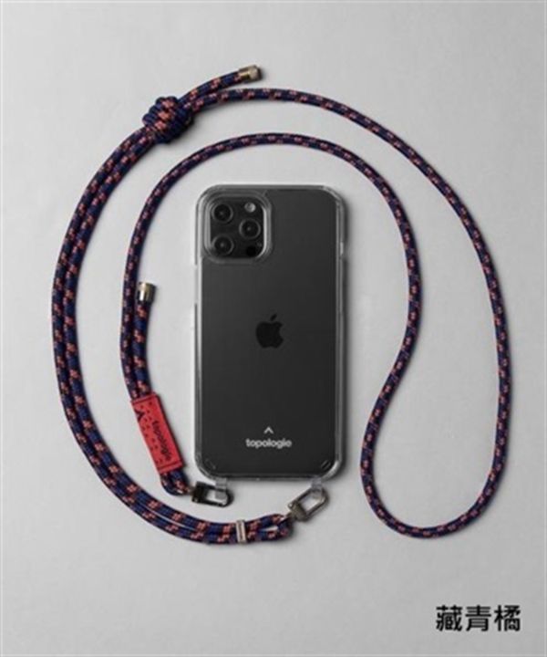 Topologie Verdon 繩索背帶手機殼(藏青橘(NVO)-iPhone 11-藏青橘(NVO))