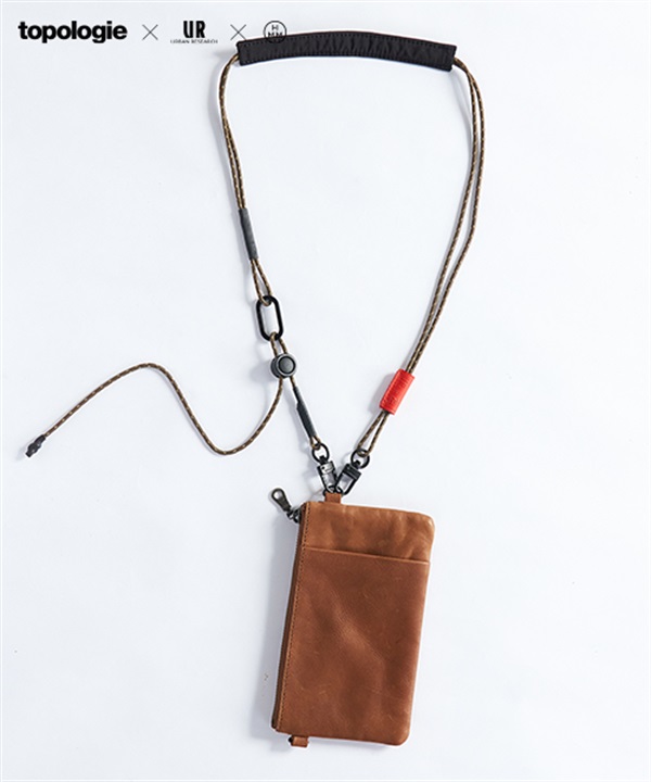 Topologie x HMM x URBAN RESEARCH Flip雙向皮革貼身包(棕色-One-DARK BROWN)