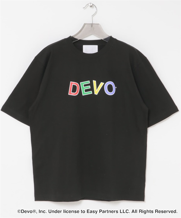 URBAN RESEARCH iD / DEVO LOGO T恤(黑色-M-BLACK)