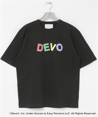 URBAN RESEARCH iD / DEVO LOGO T恤(黑色-M-BLACK)
