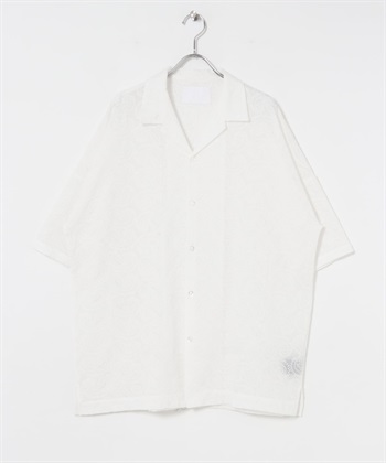 URBAN RESEARCH iD /  民族風蕾絲開領襯衫(白色-L-WHITE)