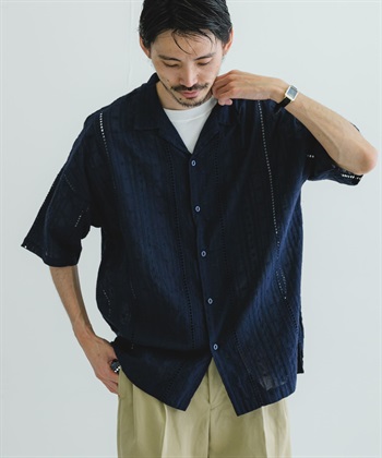 URBAN RESEARCH iD /  民族風蕾絲開領襯衫