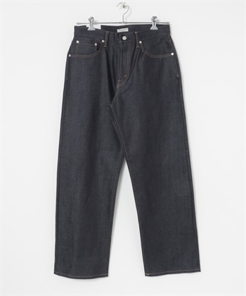 SHIOTA / 皮馬棉牛仔寬鬆長褲 #BOB(靛青色-30-INDIGO BLUE)