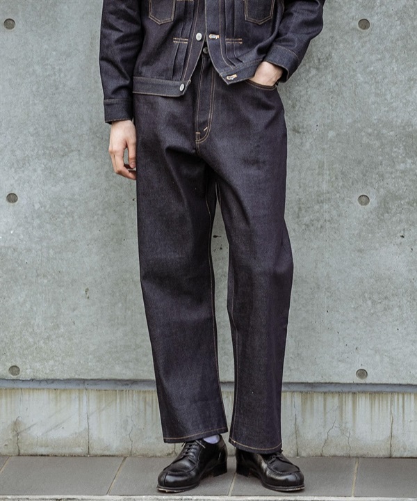 SHIOTA / 皮馬棉牛仔直筒長褲 #JAY