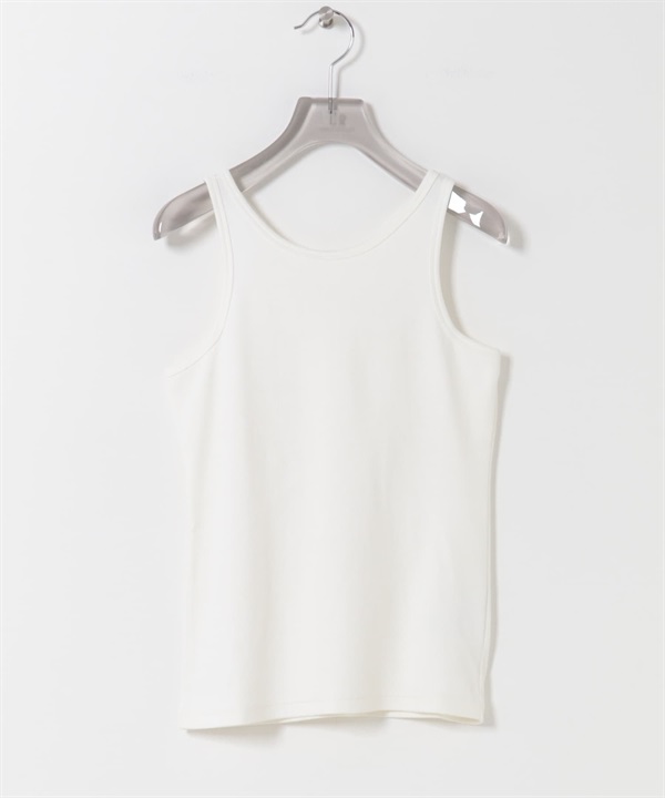 new basic 雙面織物挖背坦克背心(米白色-FREE-OFF WHITE)