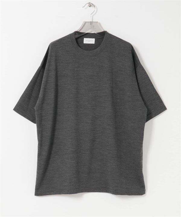 new basic 可機洗美麗諾羊毛短袖T恤(炭灰色-M-CHARCOAL GRAY)