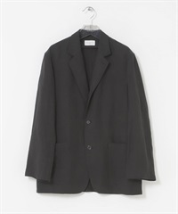 new basic 絲亞麻混紡單排扣西裝外套(黑色-M-BLACK)