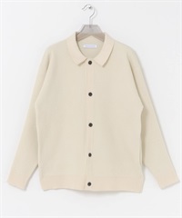 奢華雪尼爾紗POLO開襟衫(象牙白-M-IVORY)