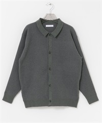 奢華雪尼爾紗POLO開襟衫(炭灰色-M-CHARCOAL GRAY)