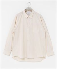 THOMAS MASON 寬版襯衫(象牙白 條紋-S)