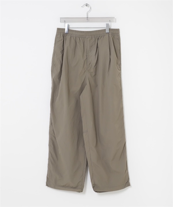 尼龍寬版輕便長褲(灰膚色-M-其他灰色)