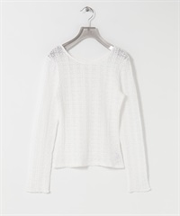 2WAY彈性蕾絲上衣(米白色-FREE-OFF WHITE)