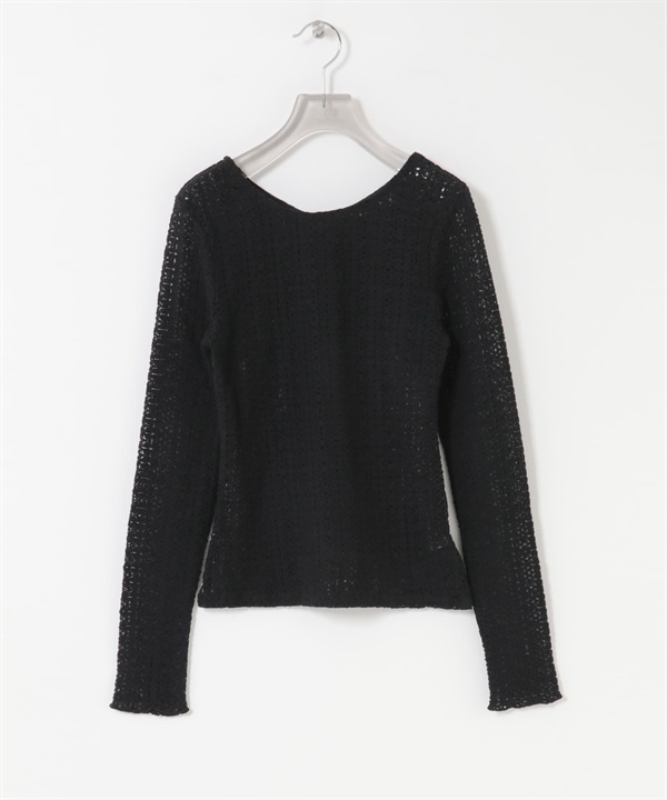 2WAY彈性蕾絲上衣(黑色-FREE-BLACK)