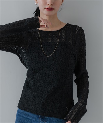 2WAY彈性蕾絲上衣