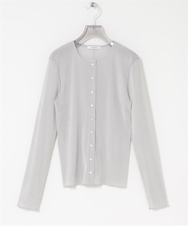 透膚植絨合身開襟衫(淺灰色-FREE-LIGHT GRAY)