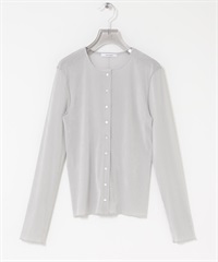 透膚植絨合身開襟衫(淺灰色-FREE-LIGHT GRAY)