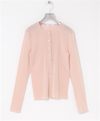 透膚植絨合身開襟衫(粉紅色-FREE-PINK)