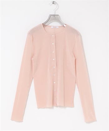 透膚植絨合身開襟衫