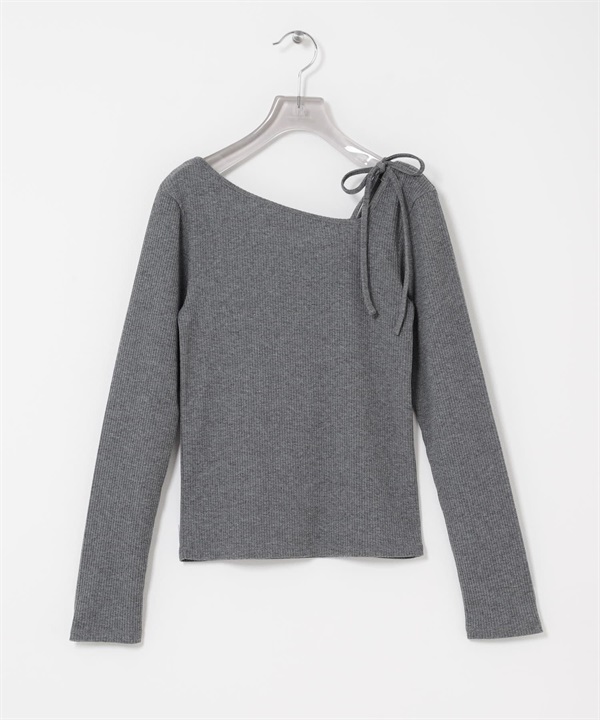 挖空蝴蝶結上衣(灰色-FREE-GRAY)
