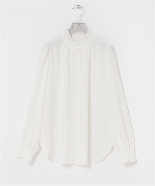 多臂直條紋荷葉邊罩衫(米白色-FREE-OFF WHITE)