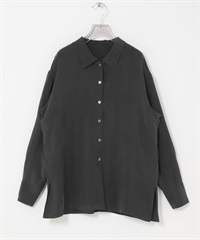 銅氨纖維襯衫(炭灰色-FREE-CHARCOAL GRAY)