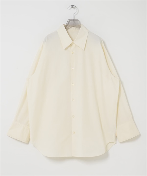 成品染棉質寬版襯衫(奶油色-FREE-其他白色)