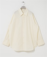 成品染棉質寬版襯衫(奶油色-FREE-其他白色)