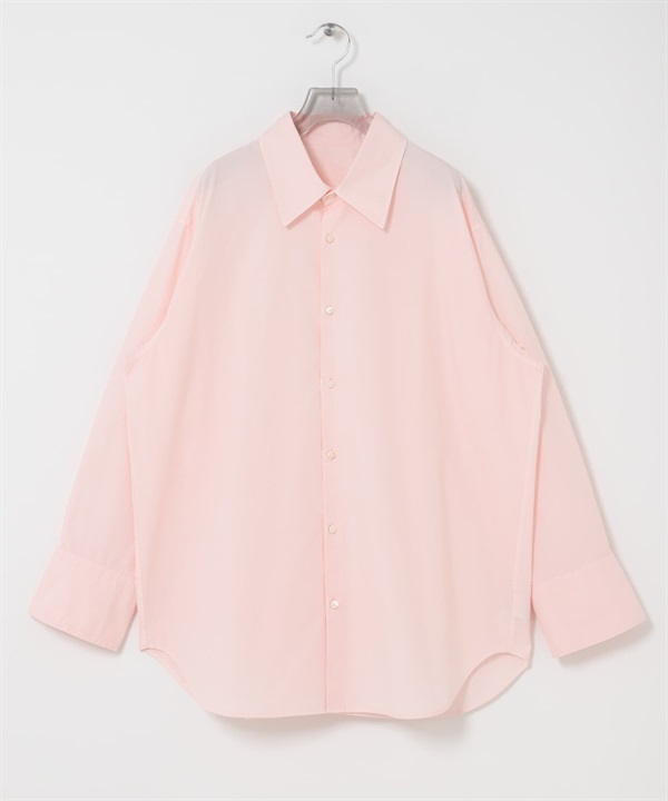 成品染棉質寬版襯衫(粉紅色-FREE-PINK)